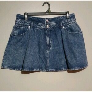 Scoop Women's Denim Mini Skirt with Double Size 18